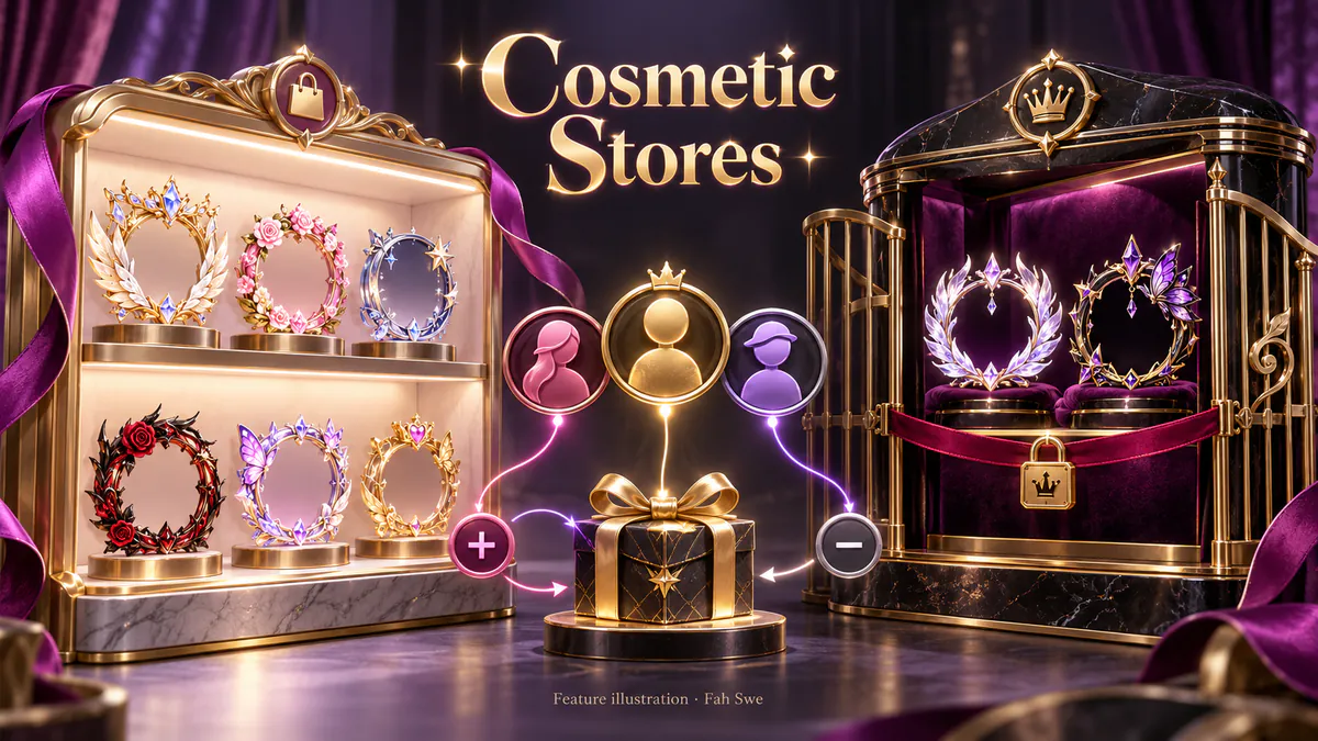 Feature 4 — Regular & Exclusive Cosmetic Stores — feature development by Fah Swe